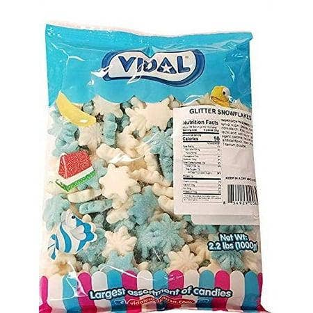 Vidal Glitter Snowflakes Gummies 2.2 Pound Bag 136 Pieces