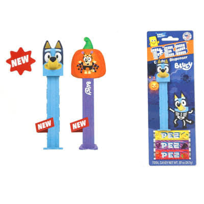 PEZ Halloween Bluey Candy Dispenser - 2 Total, 1 of Each Dispenser Shown